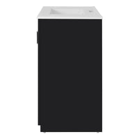 VanityFus 36-in Black Bathroom Vanity Undermount Single Sink Combo with Ceramic Top 2 Soft Close Doors 3 Drawers