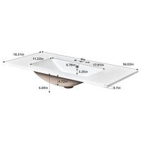 VanityFus 36-in White Bathroom Vanity Undermount Single Sink Combo with Ceramic Top 2 Soft Close Doors 3 Drawers