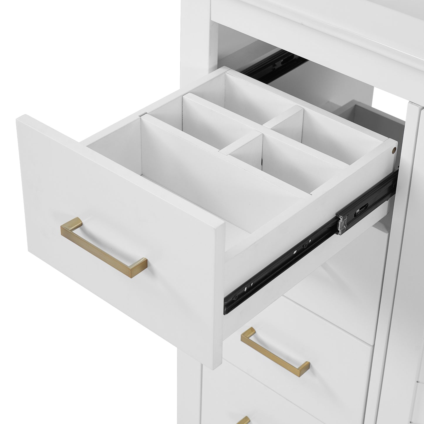 VanityFus 36-in White Bathroom Vanity Undermount Single Sink Combo with Ceramic Top 2 Soft Close Doors 3 Drawers