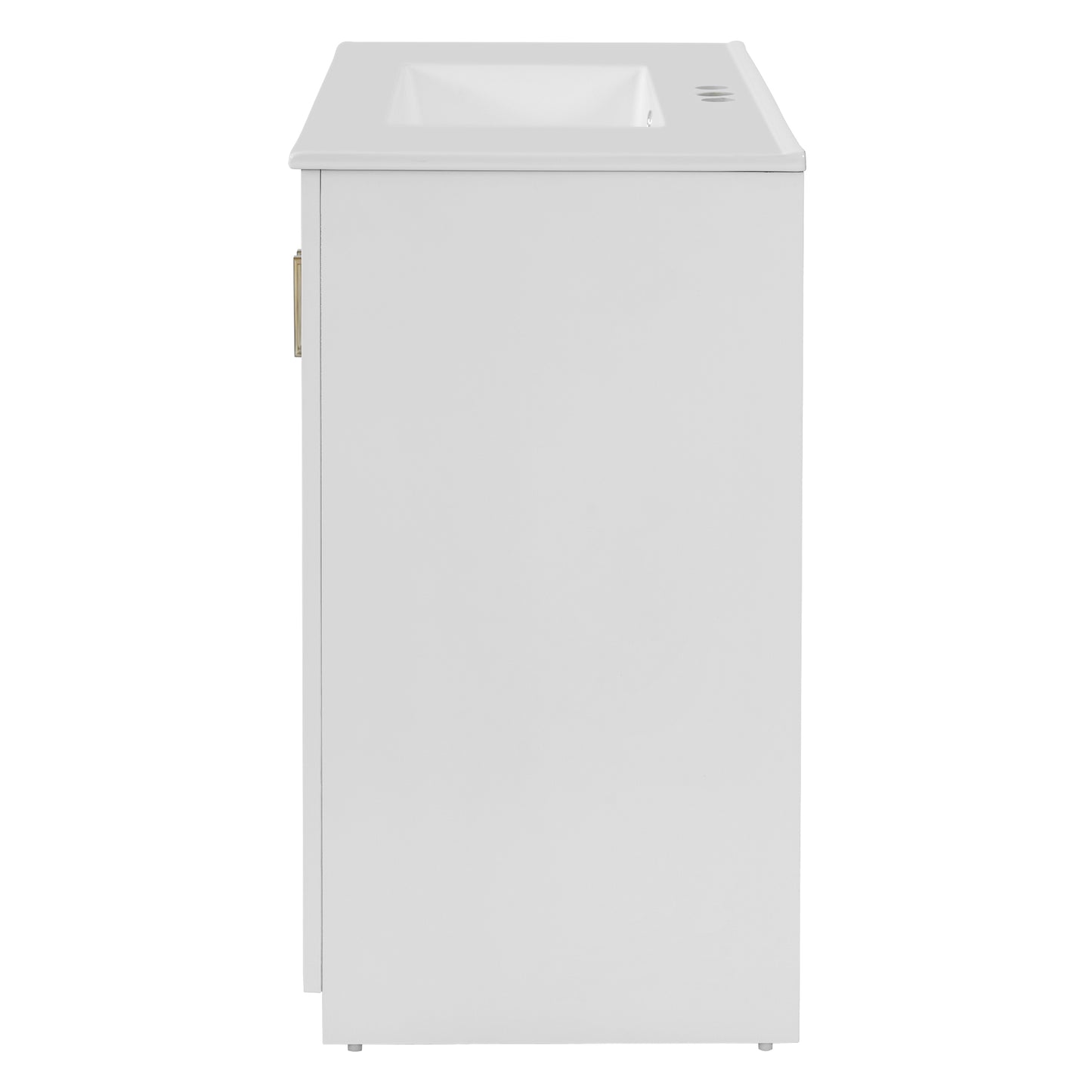 VanityFus 36-in White Bathroom Vanity Undermount Single Sink Combo with Ceramic Top 2 Soft Close Doors 3 Drawers