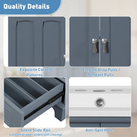 VanityFus 30-in Blue Single Sink Bathroom Vanity with Ceramic Top Undermount 2 Soft-Closing Doors 1 Drawer Adjustable Shelves