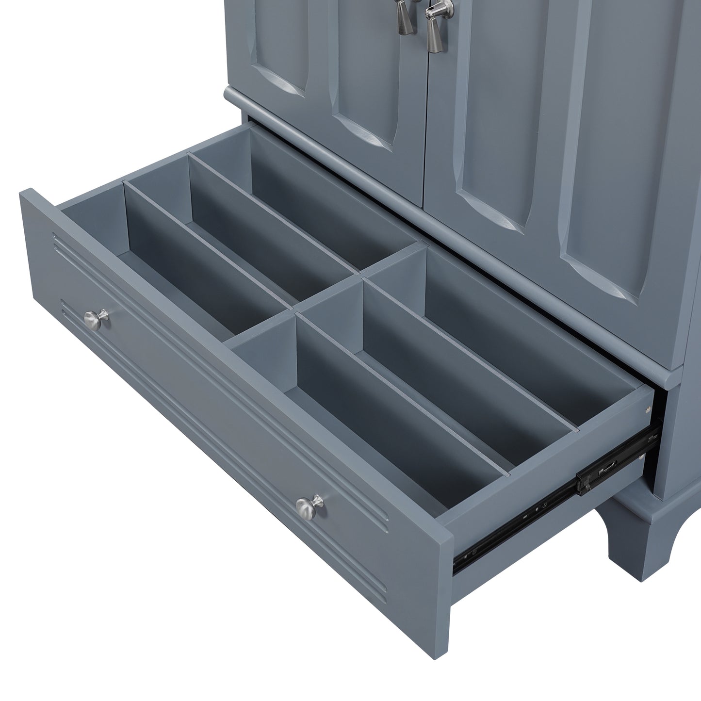 VanityFus 30-in Blue Single Sink Bathroom Vanity with Ceramic Top Undermount 2 Soft-Closing Doors 1 Drawer Adjustable Shelves