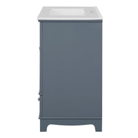 VanityFus 30-in Blue Single Sink Bathroom Vanity with Ceramic Top Undermount 2 Soft-Closing Doors 1 Drawer Adjustable Shelves