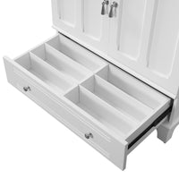 VanityFus 30-in White Single Sink Bathroom Vanity with Ceramic Top Undermount 2 Soft-Closing Doors 1 Drawer Adjustable Shelves