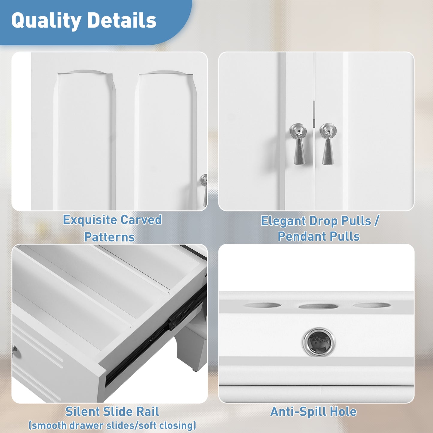 VanityFus 30-in White Single Sink Bathroom Vanity with Ceramic Top Undermount 2 Soft-Closing Doors 1 Drawer Adjustable Shelves
