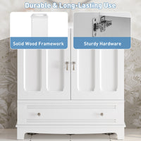 VanityFus 30-in White Single Sink Bathroom Vanity with Ceramic Top Undermount 2 Soft-Closing Doors 1 Drawer Adjustable Shelves