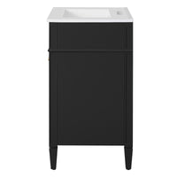 VanityFus 24-in Black Bathroom Vanity Undermount Single Sink Combo with 2 Soft Close with Ceramic Tops 1 Drawer Adjustable Shelves