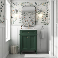 VanityFus 24-in Green Bathroom Vanity Undermount Single Sink Combo with 2 Soft Close with Ceramic Tops 1 Drawer Adjustable Shelves