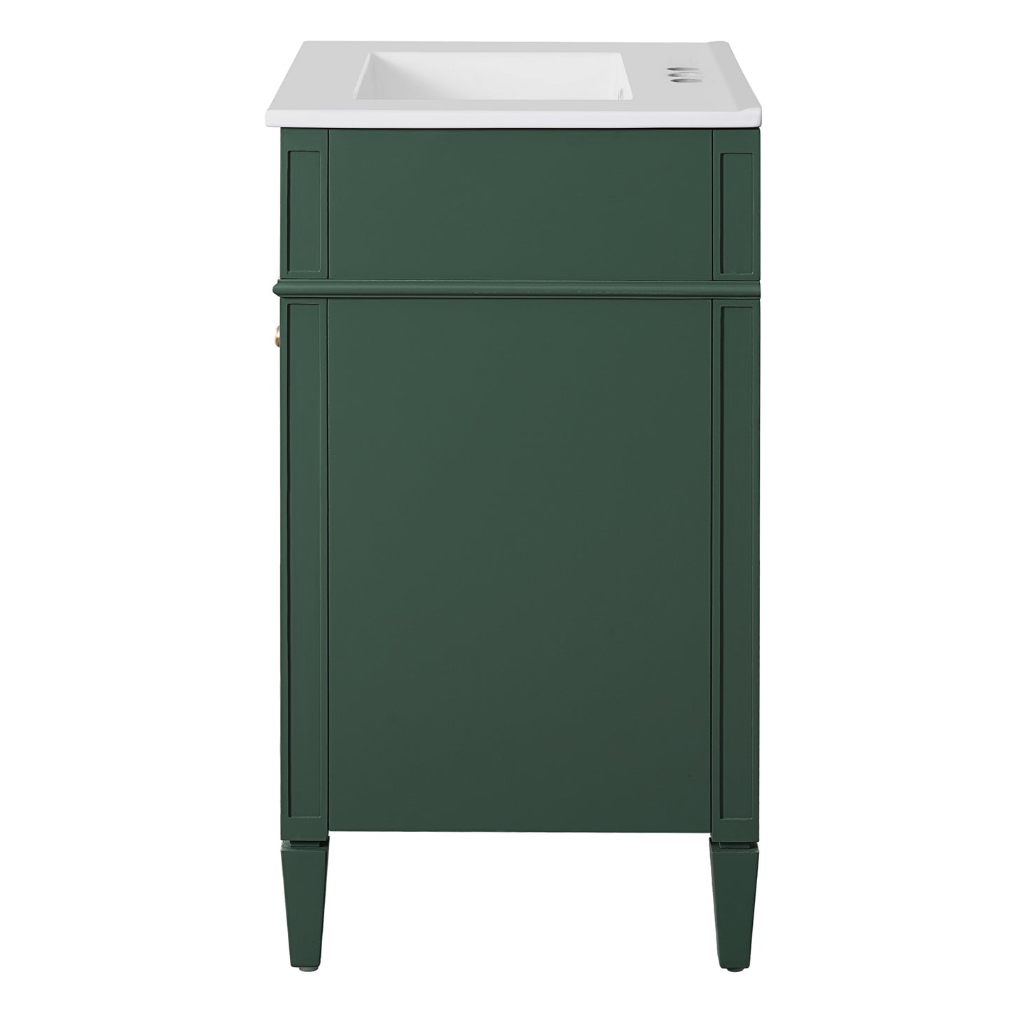 VanityFus 24-in Green Bathroom Vanity Undermount Single Sink Combo with 2 Soft Close with Ceramic Tops 1 Drawer Adjustable Shelves
