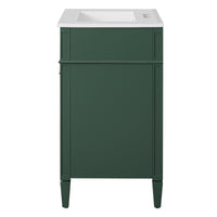 VanityFus 24-in Green Bathroom Vanity Undermount Single Sink Combo with 2 Soft Close with Ceramic Tops 1 Drawer Adjustable Shelves