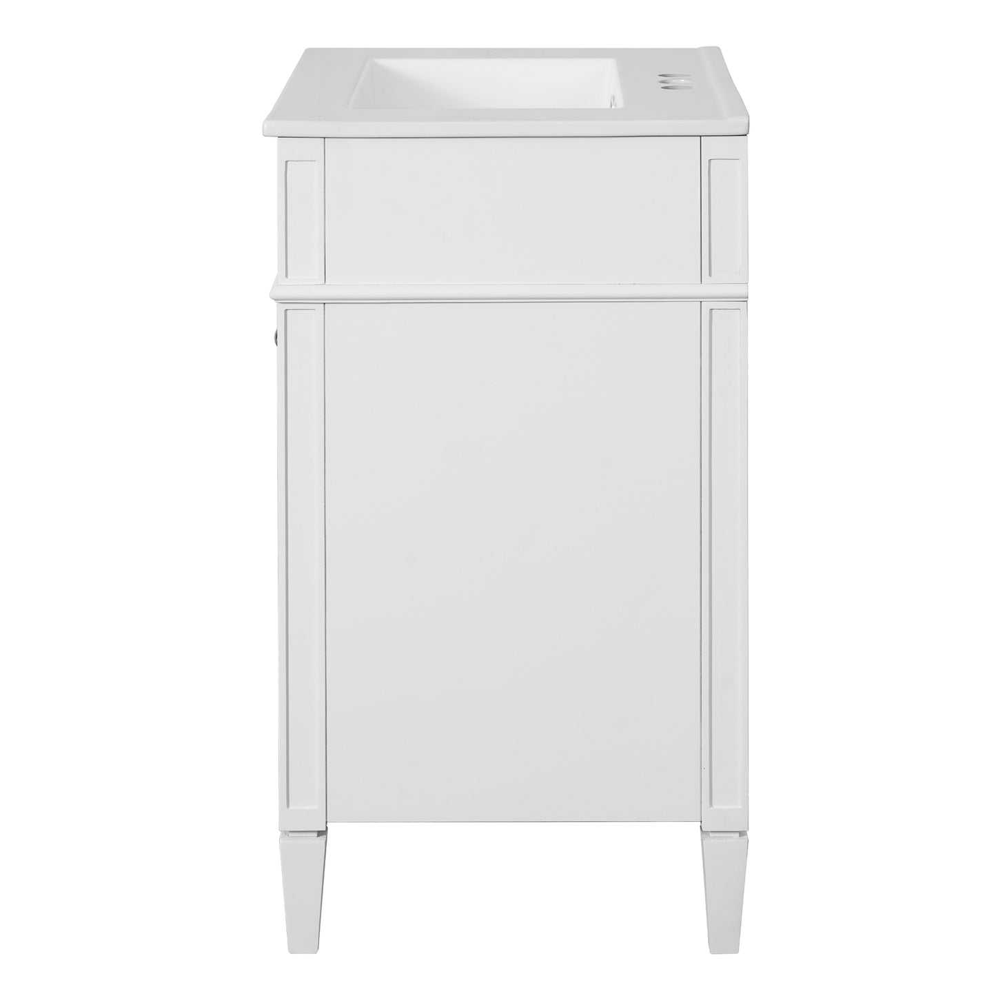 VanityFus 24-in White Bathroom Vanity Undermount Single Sink Combo with 2 Soft Close with Ceramic Tops 1 Drawer Adjustable Shelves