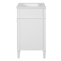 VanityFus 24-in White Bathroom Vanity Undermount Single Sink Combo with 2 Soft Close with Ceramic Tops 1 Drawer Adjustable Shelves