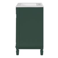 VanityFus 24-in Green Bathroom Vanity Undermount Single Sink Combo with 2 Soft Close with Ceramic Tops Adjustable Shelves