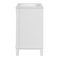 VanityFus 24-in White Bathroom Vanity Undermount Single Sink Combo with 2 Soft Close with Ceramic Tops Adjustable Shelves