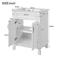 VanityFus 24-in White Bathroom Vanity Undermount Single Sink Combo with 2 Soft Close with Ceramic Tops Adjustable Shelves