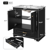 VanityFus 30.5-in Black Single Sink Bathroom Vanity with Ceramic Top Undermount 2 Soft-Closing Doors 1 Drawer Adjustable Shelves
