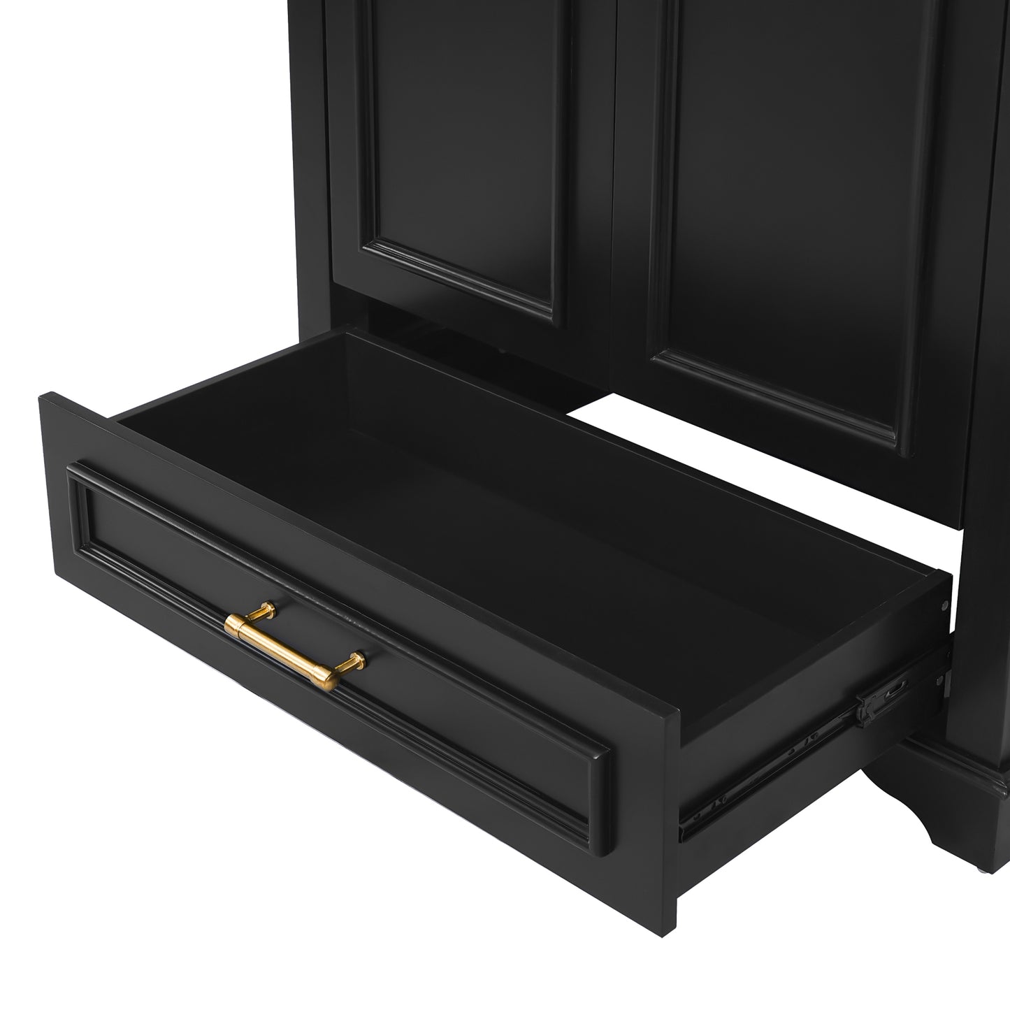 VanityFus 30.5-in Black Single Sink Bathroom Vanity with Ceramic Top Undermount 2 Soft-Closing Doors 1 Drawer Adjustable Shelves