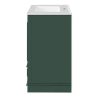 VanityFus 30.5-in Green Single Sink Bathroom Vanity with Ceramic Top Undermount 2 Soft-Closing Doors 1 Drawer Adjustable Shelves
