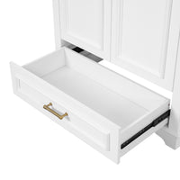 VanityFus 30.5-in White Single Sink Bathroom Vanity with Ceramic Top Undermount 2 Soft-Closing Doors 1 Drawer Adjustable Shelves
