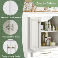 VanityFus 30.5-in White Single Sink Bathroom Vanity with Ceramic Top Undermount 2 Soft-Closing Doors 1 Drawer Adjustable Shelves