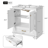VanityFus 30.5-in White Single Sink Bathroom Vanity with Ceramic Top Undermount 2 Soft-Closing Doors 1 Drawer Adjustable Shelves