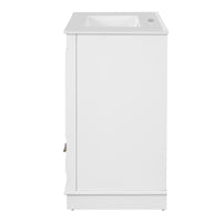 VanityFus 30.5-in White Single Sink Bathroom Vanity with Ceramic Top Undermount 2 Soft-Closing Doors 1 Drawer Adjustable Shelves