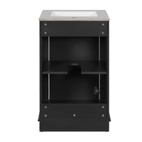 VanityFus 20.1-in Black Bathroom Vanity Undermount Single Sink Combo with 1 Soft Close with Ceramic Top Adjustable Shelves