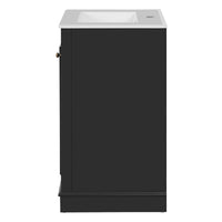 VanityFus 20.1-in Black Bathroom Vanity Undermount Single Sink Combo with 1 Soft Close with Ceramic Top Adjustable Shelves