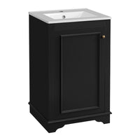 VanityFus 20.1-in Black Bathroom Vanity Undermount Single Sink Combo with 1 Soft Close with Ceramic Top Adjustable Shelves