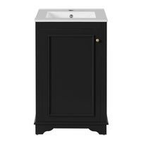 VanityFus 20.1-in Black Bathroom Vanity Undermount Single Sink Combo with 1 Soft Close with Ceramic Top Adjustable Shelves