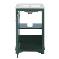 VanityFus 20.1-in Green Bathroom Vanity Undermount Single Sink Combo with 1 Soft Close with Ceramic Top Adjustable Shelves