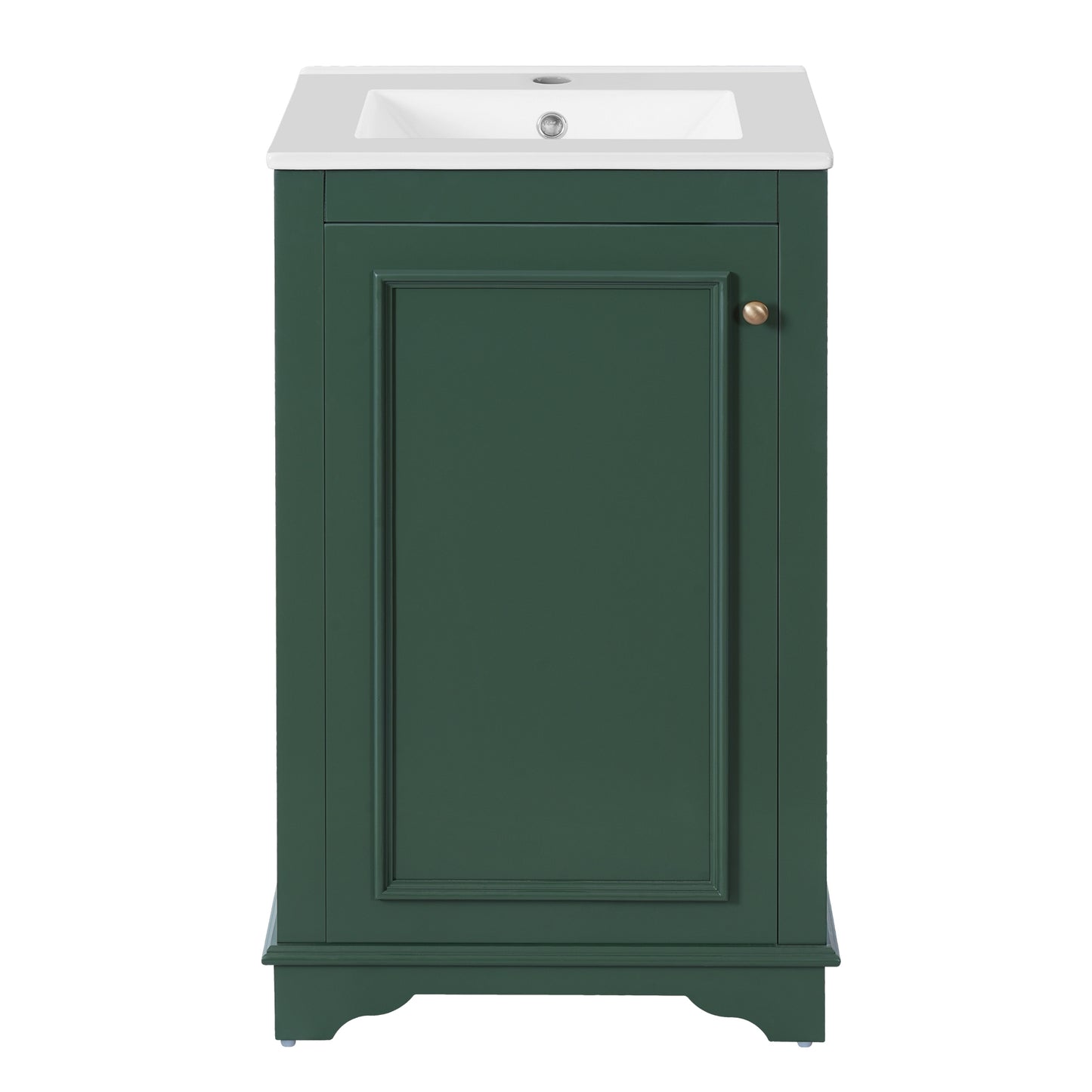 VanityFus 20.1-in Green Bathroom Vanity Undermount Single Sink Combo with 1 Soft Close with Ceramic Top Adjustable Shelves