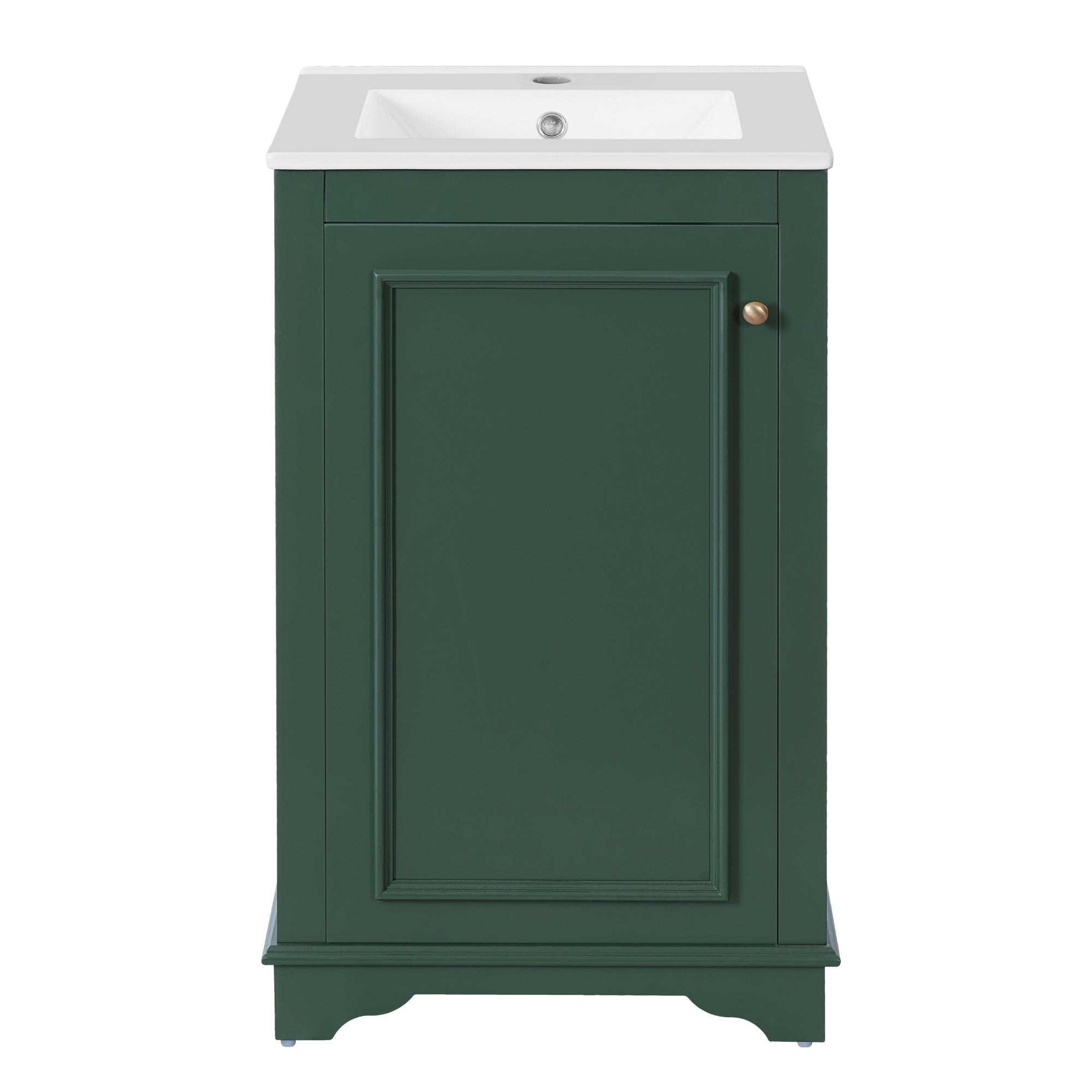 VanityFus 20.1-in Green Bathroom Vanity Undermount Single Sink Combo with 1 Soft Close with Ceramic Top Adjustable Shelves