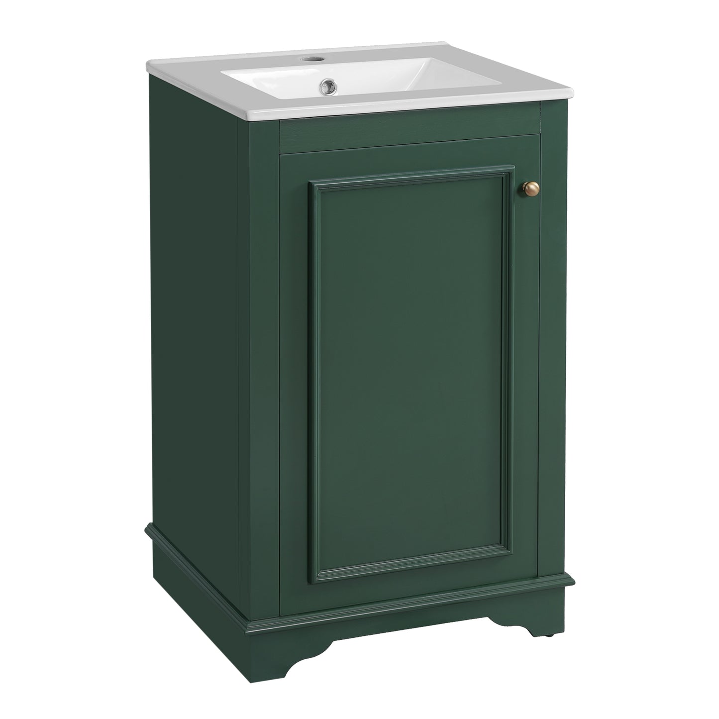 VanityFus 20.1-in Green Bathroom Vanity Undermount Single Sink Combo with 1 Soft Close with Ceramic Top Adjustable Shelves