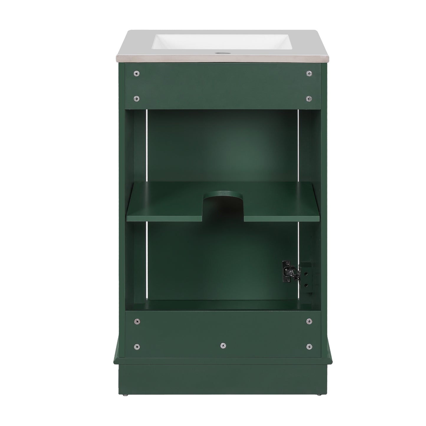 VanityFus 20.1-in Green Bathroom Vanity Undermount Single Sink Combo with 1 Soft Close with Ceramic Top Adjustable Shelves
