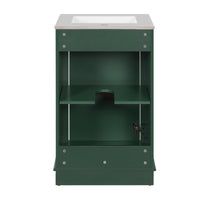 VanityFus 20.1-in Green Bathroom Vanity Undermount Single Sink Combo with 1 Soft Close with Ceramic Top Adjustable Shelves
