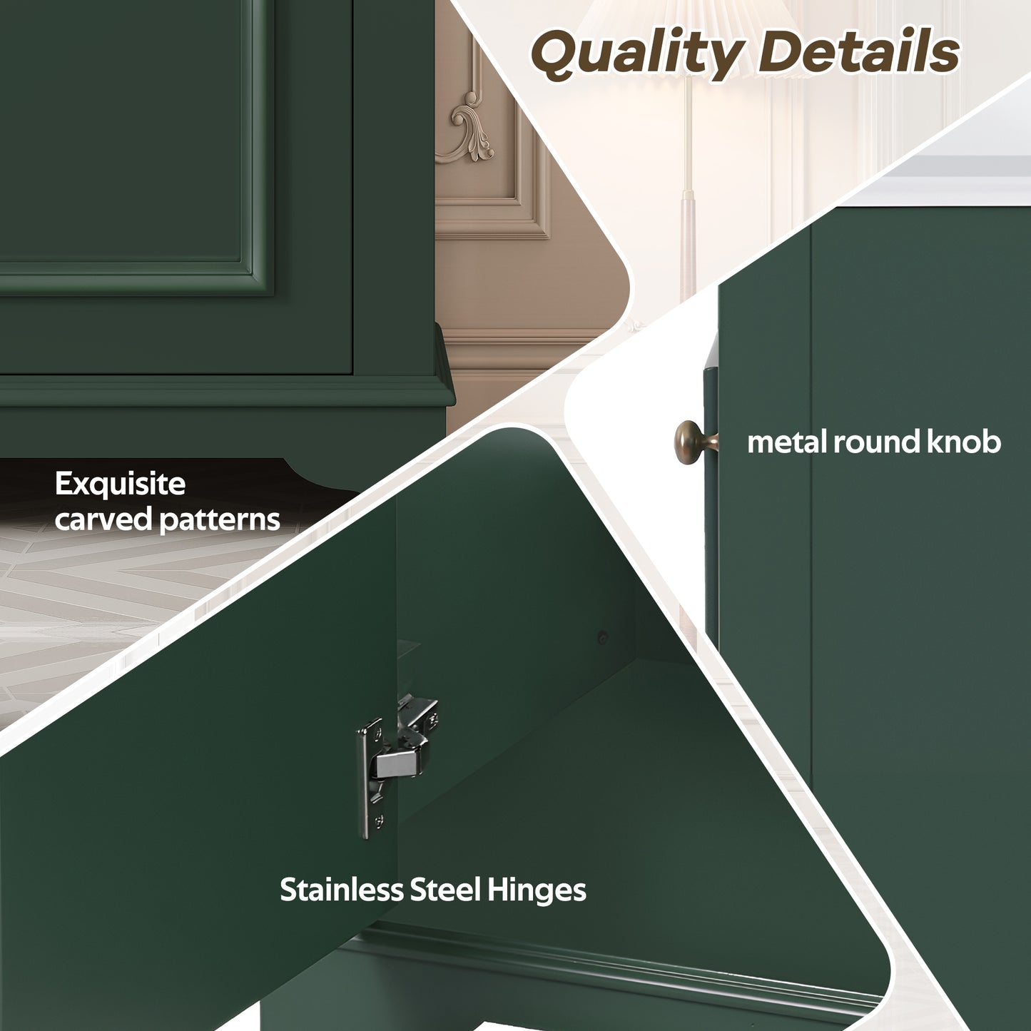 VanityFus 20.1-in Green Bathroom Vanity Undermount Single Sink Combo with 1 Soft Close with Ceramic Top Adjustable Shelves