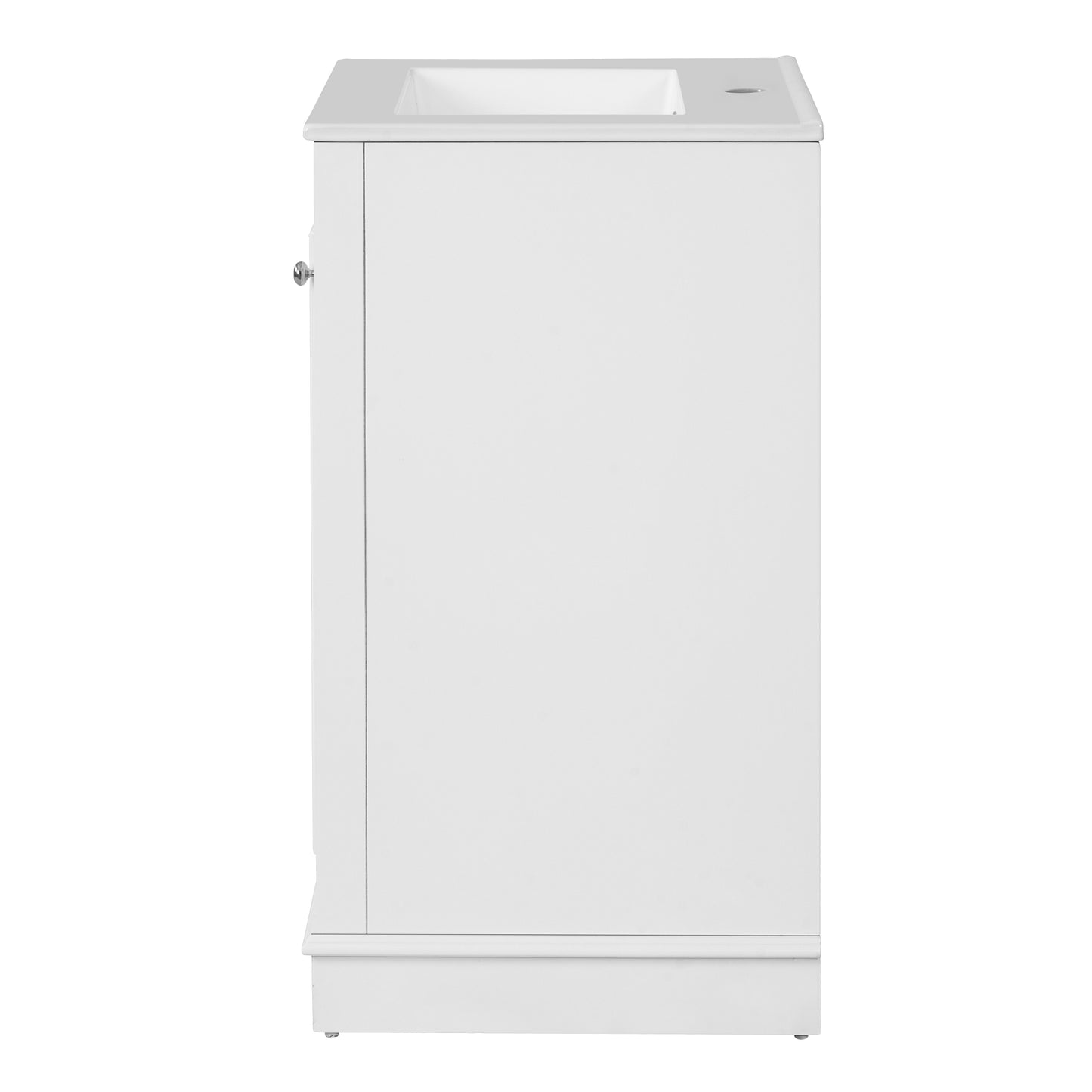 VanityFus 20.1-in White Bathroom Vanity Undermount Single Sink Combo with 1 Soft Close with Ceramic Top Adjustable Shelves