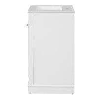 VanityFus 20.1-in White Bathroom Vanity Undermount Single Sink Combo with 1 Soft Close with Ceramic Top Adjustable Shelves