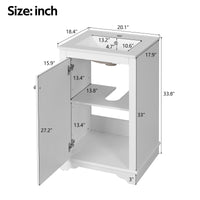 VanityFus 20.1-in White Bathroom Vanity Undermount Single Sink Combo with 1 Soft Close with Ceramic Top Adjustable Shelves