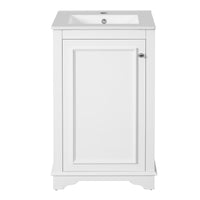 VanityFus 20.1-in White Bathroom Vanity Undermount Single Sink Combo with 1 Soft Close with Ceramic Top Adjustable Shelves