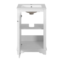 VanityFus 20.1-in White Bathroom Vanity Undermount Single Sink Combo with 1 Soft Close with Ceramic Top Adjustable Shelves