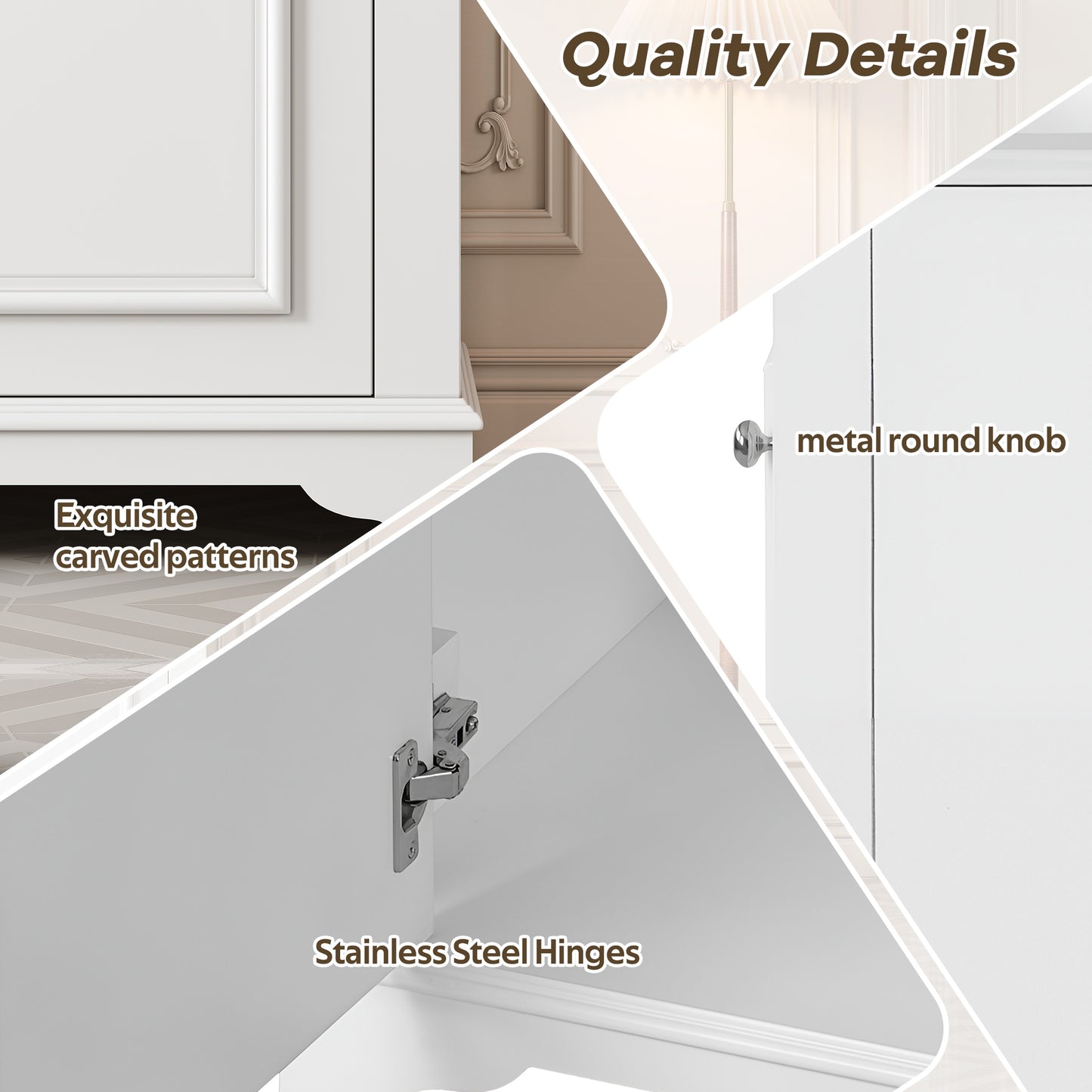 VanityFus 20.1-in White Bathroom Vanity Undermount Single Sink Combo with 1 Soft Close with Ceramic Top Adjustable Shelves