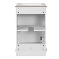 VanityFus 20.1-in White Bathroom Vanity Undermount Single Sink Combo with 1 Soft Close with Ceramic Top Adjustable Shelves