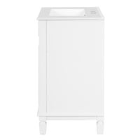 VanityFus 24-in White Bathroom Vanity Undermount Single Sink Combo with 1 Soft Close with Ceramic Top 2 Drawers Adjustable Shelves