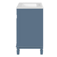 VanityFus 30-in Blue Bathroom Vanity Undermount Single Sink Combo with 1 Soft Close with Ceramic Top 2 Drawers Adjustable Shelves