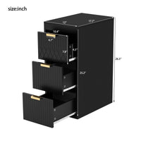 VanityFus Black 12-in W x 26.3-in H x 17.7-in D 3-Drawer Wall-mount Cabinet Banks