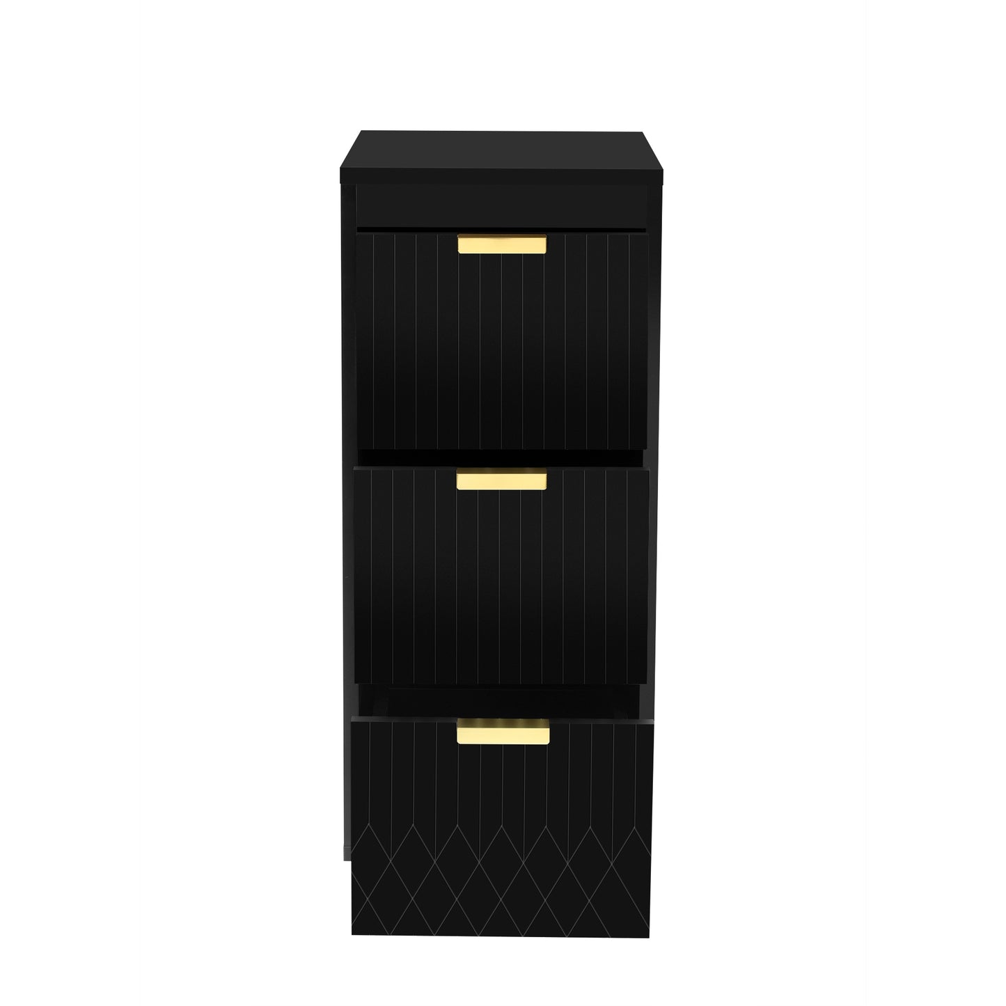 VanityFus Black 12-in W x 26.3-in H x 17.7-in D 3-Drawer Wall-mount Cabinet Banks