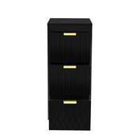 VanityFus Black 12-in W x 26.3-in H x 17.7-in D 3-Drawer Wall-mount Cabinet Banks