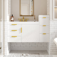 VanityFus White 12-in W x 26.3-in H x 17.7-in D 3-Drawer Wall-mount Cabinet Banks